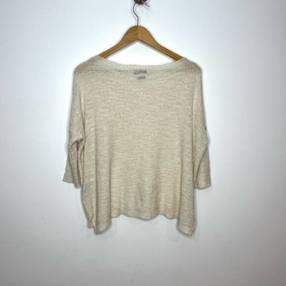 Zara Knit Women’s Size Small Italian Yarn Sweater Beige Oversized Short Sleeve - Picture 5 of 10